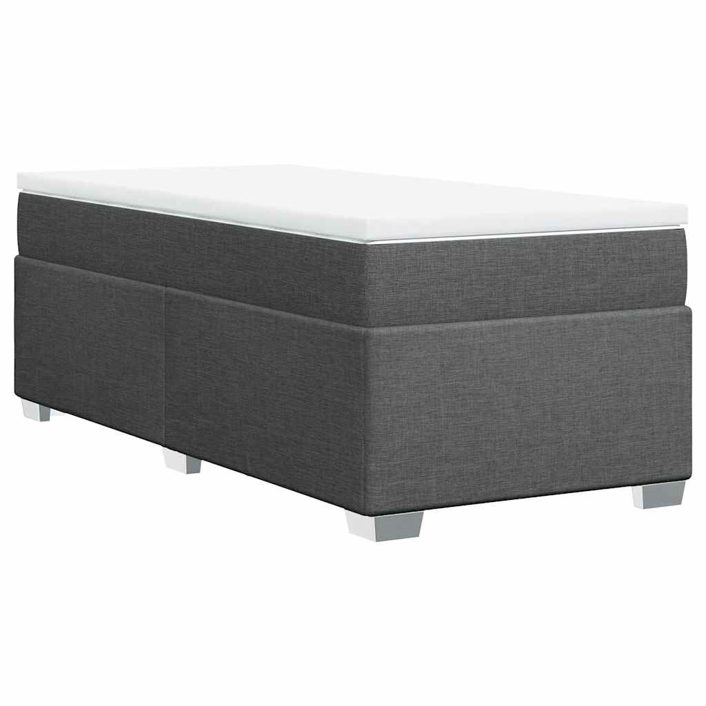 vidaXL Box Spring Bed with Mattress Dark Grey Twin XL Fabric