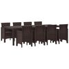 vidaXL Garden Dining Set 9 pcs Brown Polypropylene