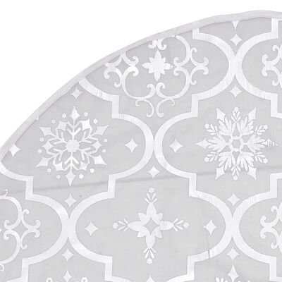 vidaXL Luxury Christmas Tree Skirt with Sock White 150 cm Fabric