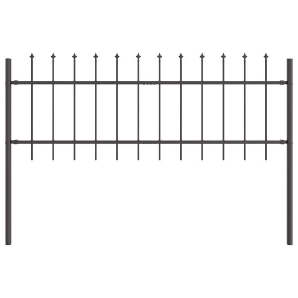 vidaXL Garden Fence Grey 1.7 x 0.6 m Powder-coated steel