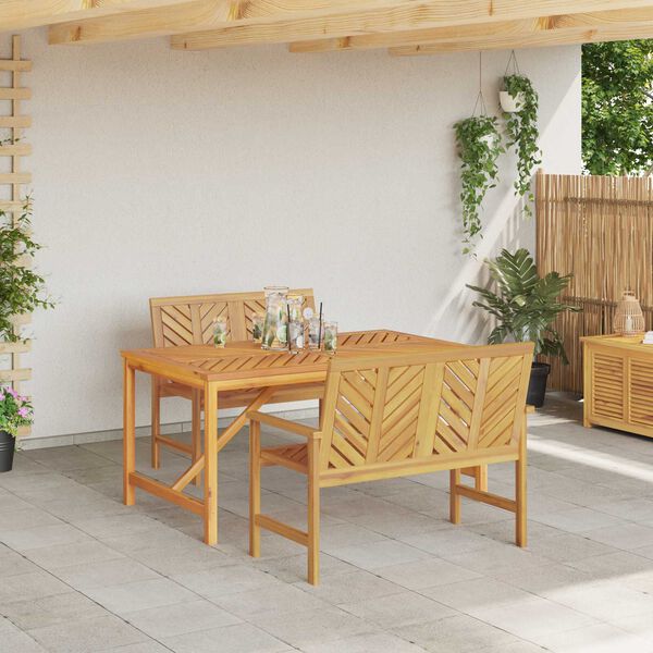 vidaXL Garden Dining Set 3 pcs Brown 150 x 90 x 74 cm