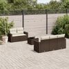 vidaXL 6 Piece Garden Sofa Set with Cushions Brown Poly Rattan