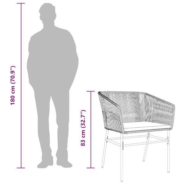 vidaXL 3 Piece Garden Dining Set with Cushions Grey Poly Rattan Glass