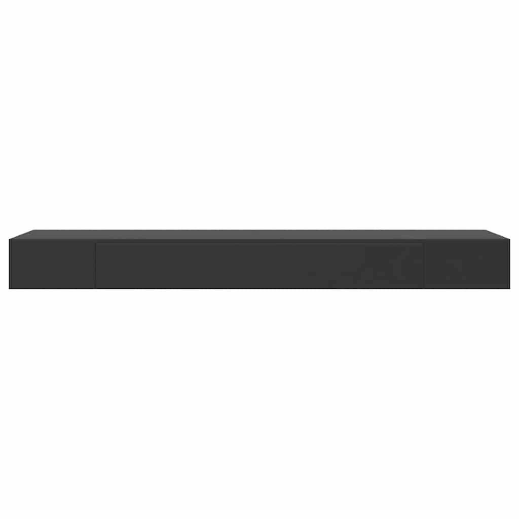 vidaXL Floating Wall Shelf with Drawer Black 80x25x8 cm