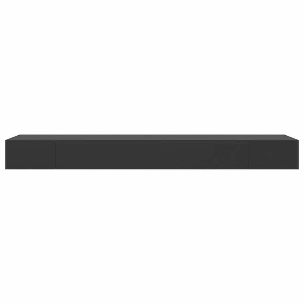 vidaXL Floating Wall Shelf with Drawer Black 80x25x8 cm