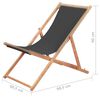 vidaXL Folding Beach Chair Fabric and Wooden Frame Grey