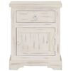 vidaXL Bedside Cabinet White 40x30x50 cm Solid Mango Wood