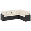 vidaXL 6 Piece Garden Sofa Set with Cushions Black Poly Rattan