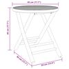vidaXL 3 Piece Folding Bistro set with Cream White Cushions Bamboo