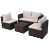 vidaXL 5 Piece Garden Lounge Set with Cushions Poly Rattan Brown