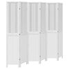 vidaXL Room Divider 6 Panels White Solid Wood Paulownia