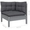 vidaXL 7 Piece Garden Lounge Set with Grey Cushions Solid Pinewood
