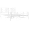 vidaXL Metal Bed Frame without Mattress with Footboard&nbsp;White 150x200cm