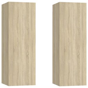 vidaXL TV Cabinets 2 pcs Sonoma Oak 30.5x30x90 cm Engineered Wood
