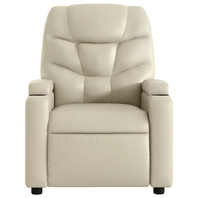 vidaXL Electric Massage Recliner Chair Cream Faux Leather