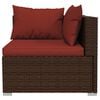 vidaXL 14 Piece Garden Lounge Set with Cushions Brown Poly Rattan