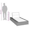 vidaXL Sunbed with Floating Cushion Grey Poly Rattan
