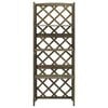 vidaXL Trellis with Shelves Grey 55x30x140 cm Solid Fir Wood