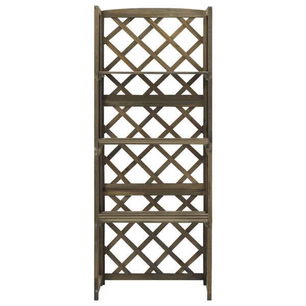 vidaXL Trellis with Shelves Grey 55x30x140 cm Solid Fir Wood
