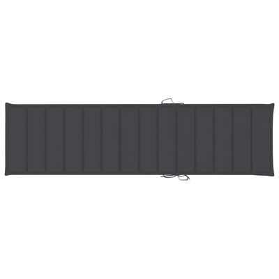 vidaXL Sun Lounger with Anthracite Cushion Solid Teak Wood