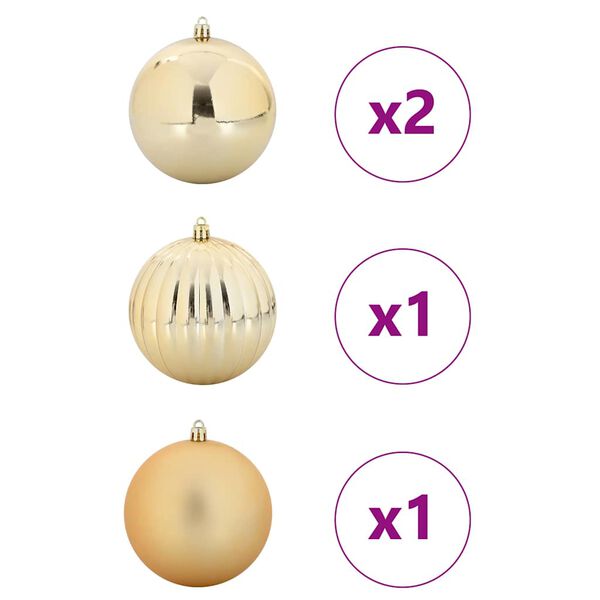 vidaXL Christmas Bauble Set XXL 4 pcs Gold Plastic