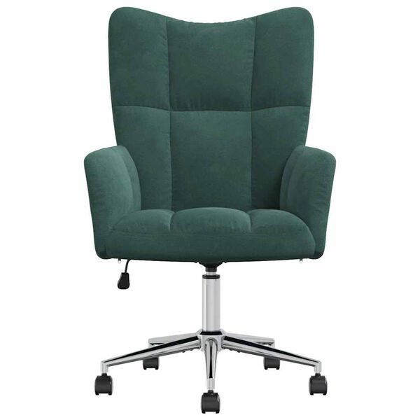 vidaXL Relaxing Chair Dark Green Velvet