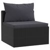 vidaXL 7 Piece Garden Lounge Set with Cushions Poly Rattan Black