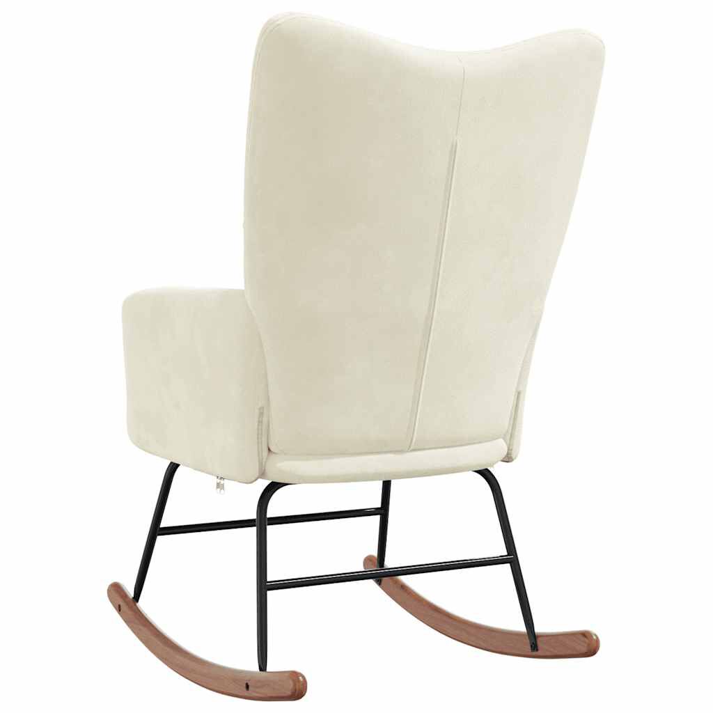 vidaXL Rocking Chair Cream White Velvet