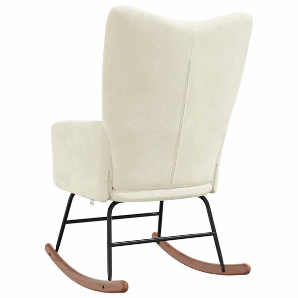 vidaXL Rocking Chair Cream White Velvet