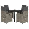 vidaXL 5 Piece Garden Dining Set with Cushions Grey Poly Rattan