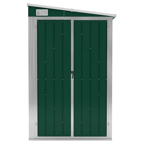 vidaXL Wall-mounted Garden Shed Green 118x194x178 cm Galvanised Steel