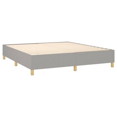 vidaXL Box Spring Bed Frame Light Grey 183x213cm California King Fabric