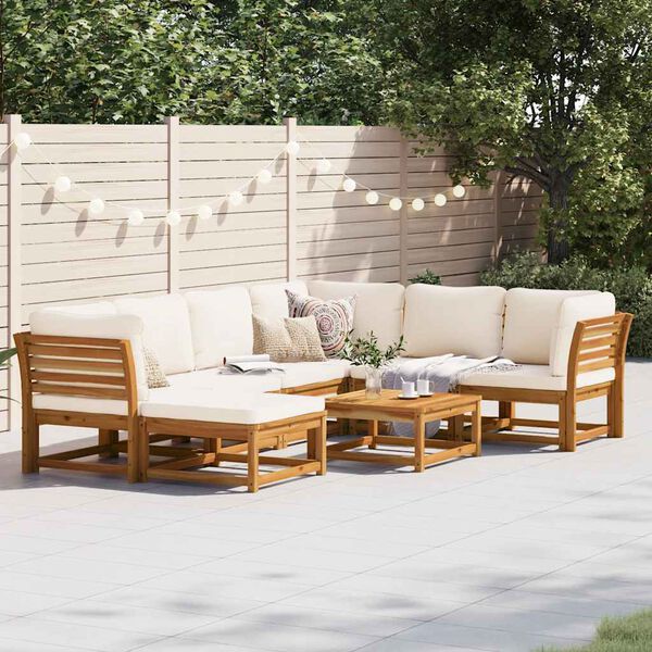 vidaXL 8 Piece Garden Lounge Set with Cushions Solid Wood Acacia