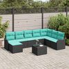 vidaXL Garden Sofa Set 9 pcs Black Poly rattan