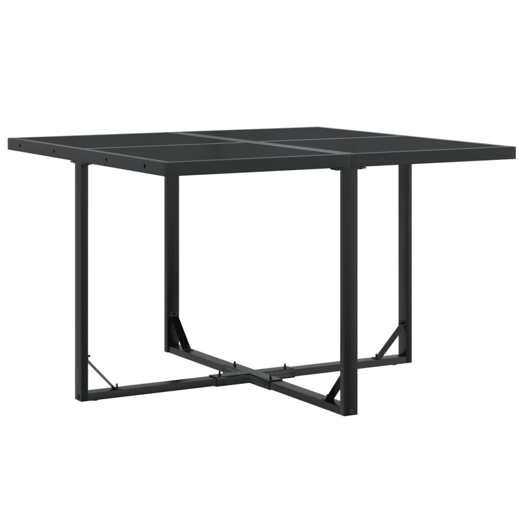 vidaXL 9 Piece Garden Dining Set Black Textilene