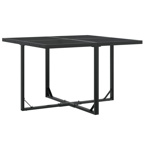 vidaXL 9 Piece Garden Dining Set Black Textilene