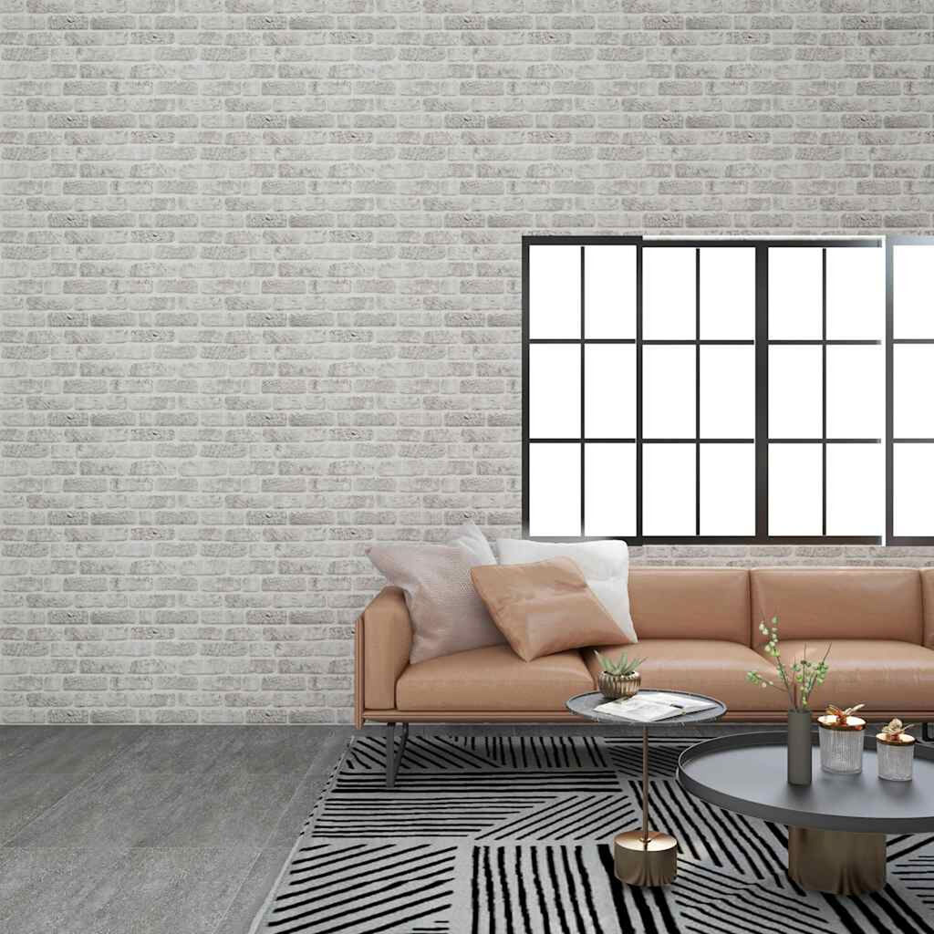 vidaXL 3D Wall Panels with Light Grey Brick Design 10 pcs EPS