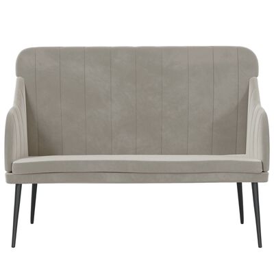 vidaXL Bench Light Grey 110x76x80 cm Velvet