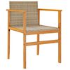 vidaXL Garden Chairs 2 pcs Beige Poly Rattan&Solid Wood