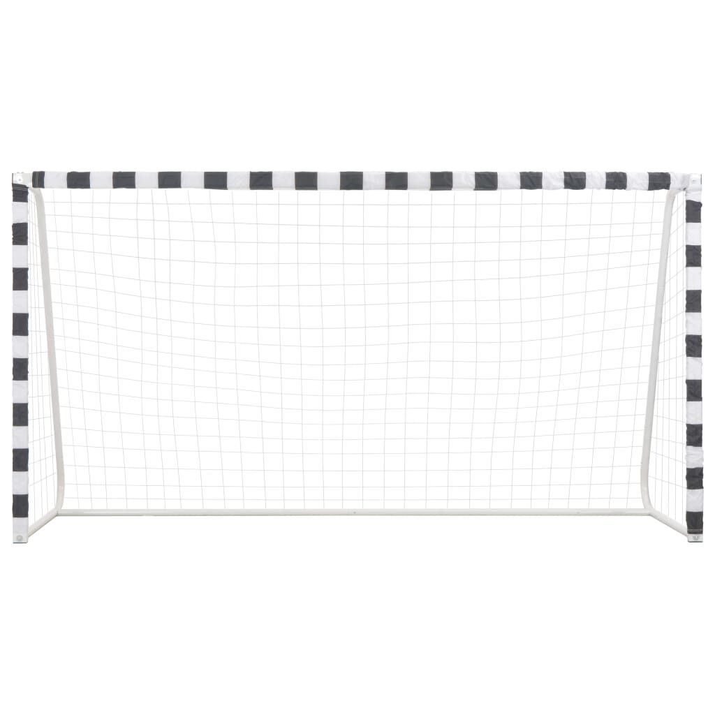 vidaXL Soccer Goal 300x160x90 cm Metal Black and White
