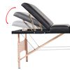 vidaXL 3-Zone Folding Massage Table and Stool Set 10 cm Thick Black