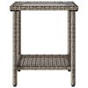 vidaXL Garden Sofa with Table&Cushions L-shaped Grey Poly Rattan