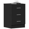 vidaXL Bedside Cabinet Black 38x35x56 cm Engineered Wood