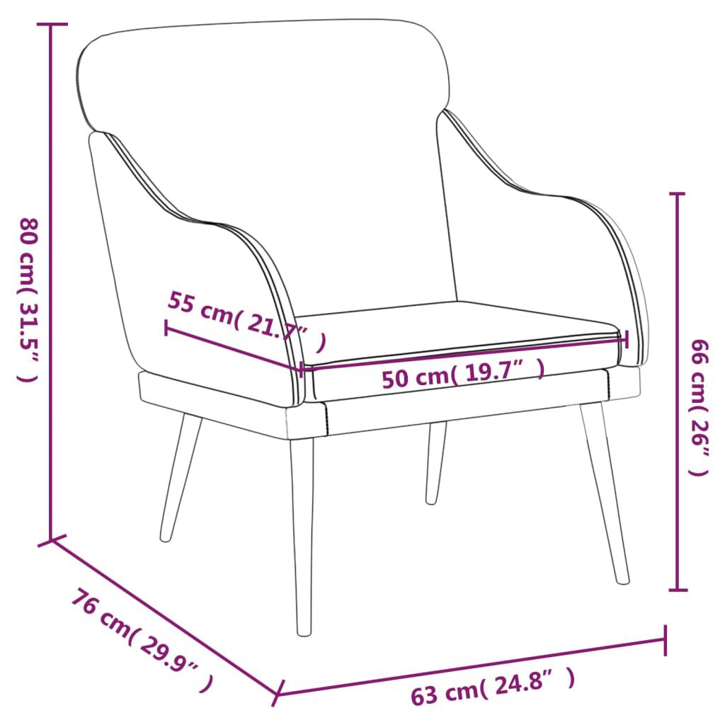 vidaXL Armchair Black 63x76x80 cm Faux Leather