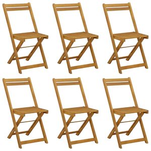 vidaXL Folding Bistro Chairs 6 pcs Solid Wood Acacia