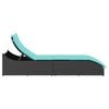 vidaXL Folding Sun Lounger with Cushion and Storage Black Poly Rattan