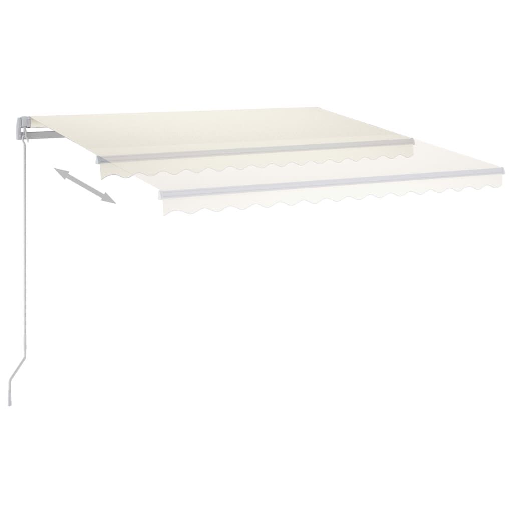 vidaXL Automatic Retractable Awning with Posts 3x2.5 m Cream
