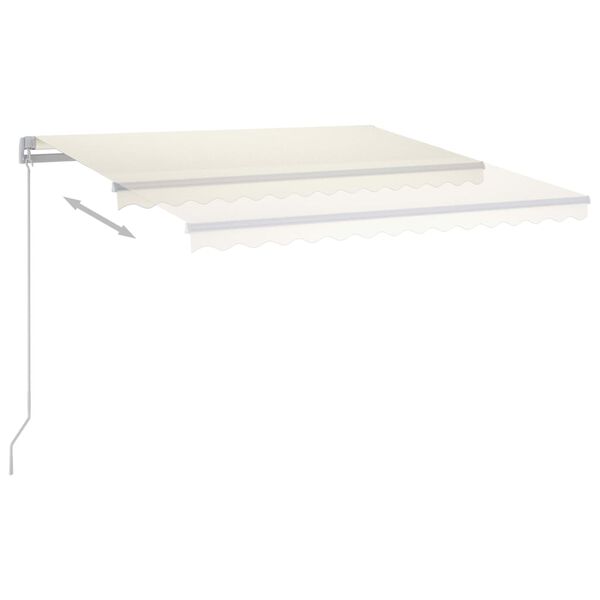 vidaXL Automatic Retractable Awning with Posts 3x2.5 m Cream