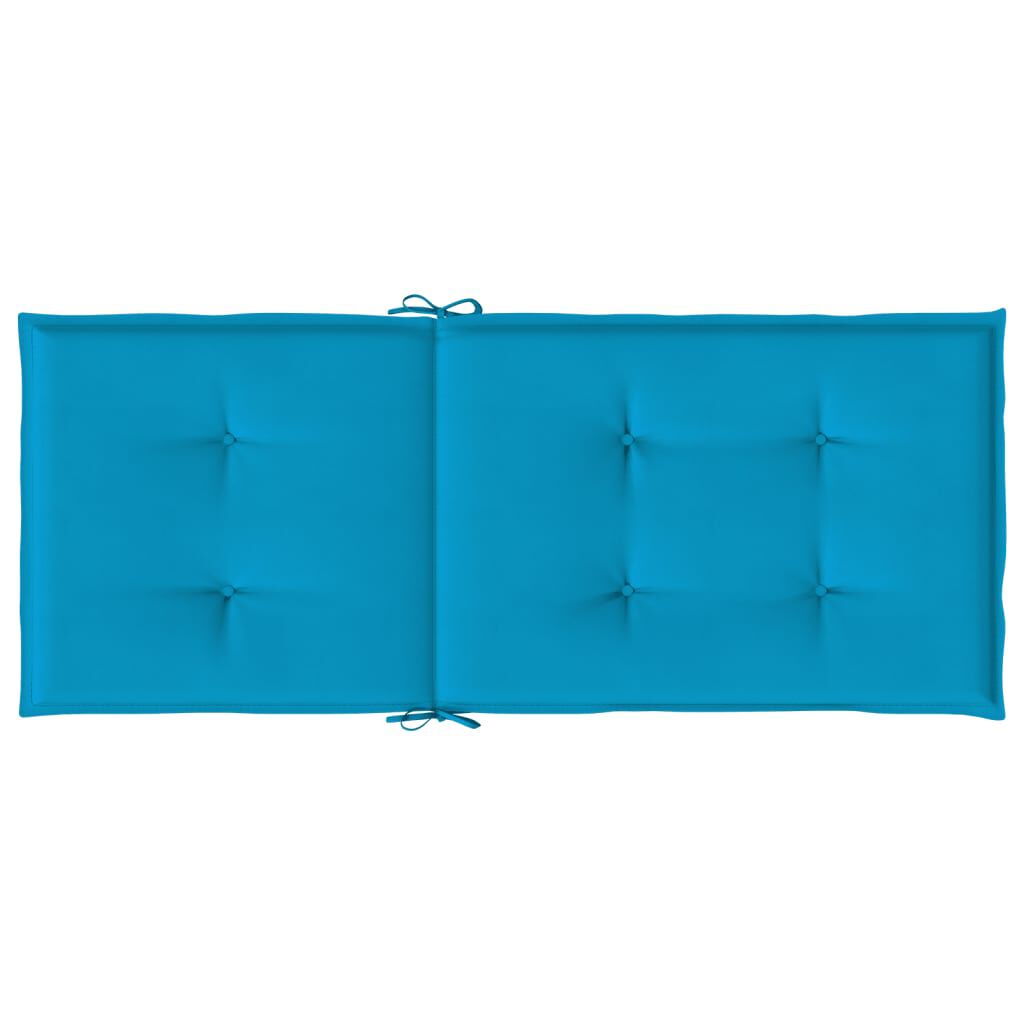 vidaXL Garden Highback Chair Cushions 4 pcs Blue 120x50x3 cm Fabric