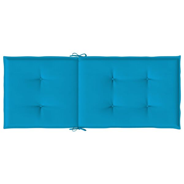vidaXL Garden Highback Chair Cushions 4 pcs Blue 120x50x3 cm Fabric